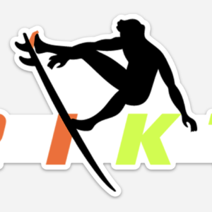 Men's Green and Orange Sticker